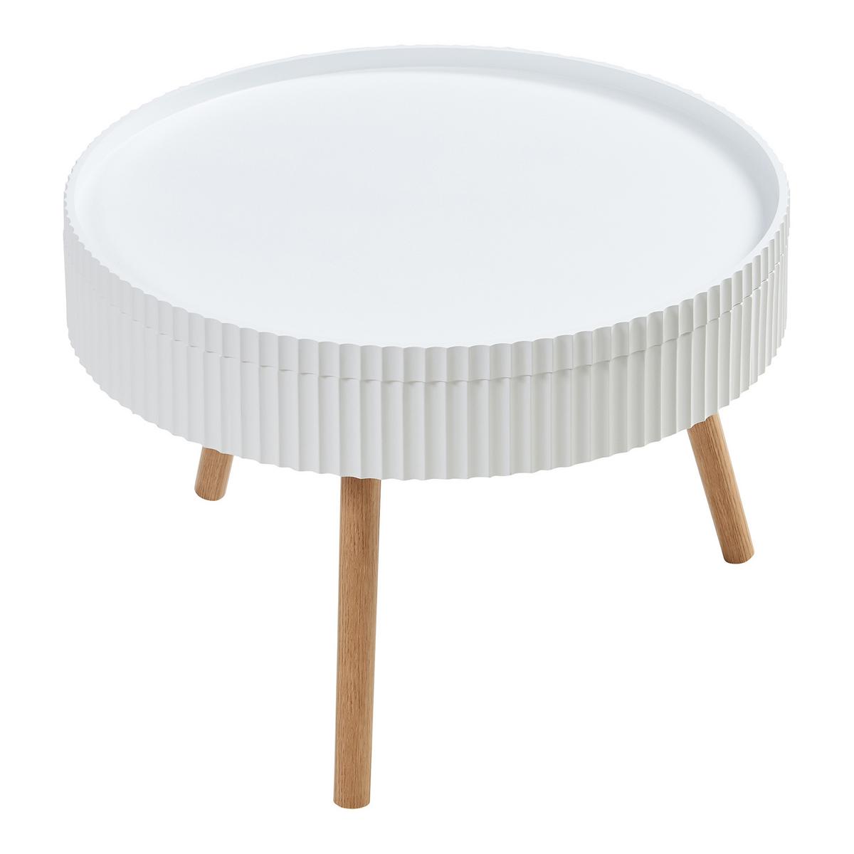 COUCHTISCH Bongard II 60/45 cm - Weiß/Braun, Holz/Holzwerkstoff (60/60/45cm) - [en.casa]