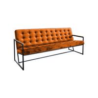 POLSTERBANK ARLY Orange Velvet - Cognac/Orange, Textil (173/80/77cm) - KAWOLA