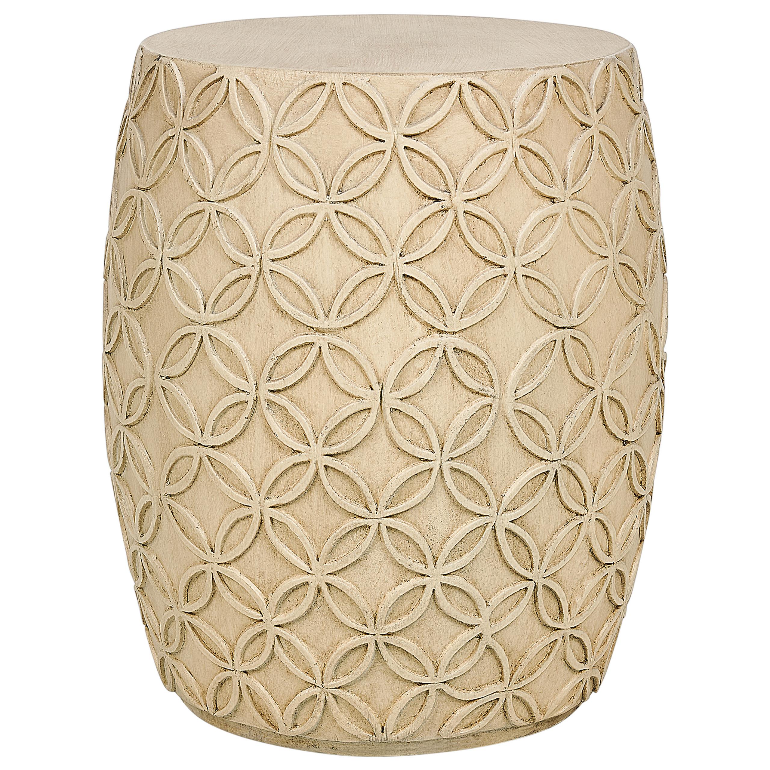 BEISTELLTISCH Beton hellbeige rund 33 cm Zogno - Beige, Stein (33/33/47cm) - Beliani