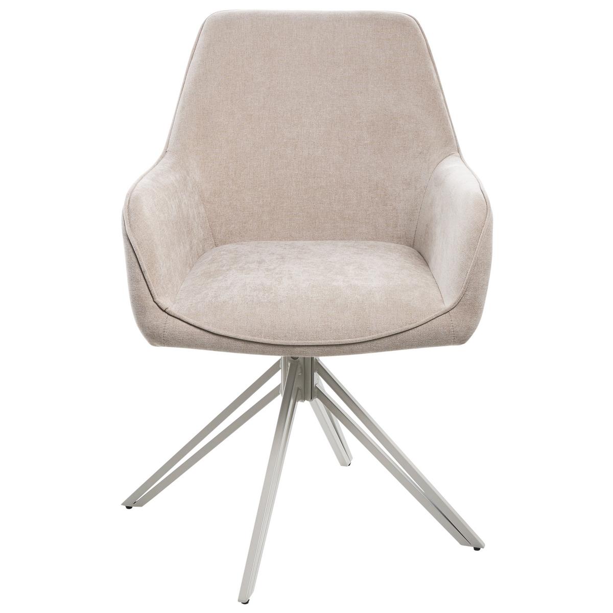 ESSZIMMERSTUHL 2er-Set Stoff Beige Jodar - Beige, Textil (56/83/60cm) - Beliani