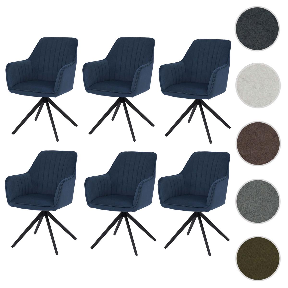 ESSZIMMERSTUHL Blau 6er-Set - Blau, Textil (60/87/68cm) - MCW