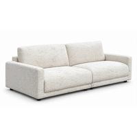 SOFA MARLIN Cremeweiß Flachgewebe - Creme/Schwarz, Kunststoff/Textil (262/80/100cm) - KAWOLA
