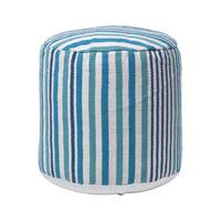 SITZPOUF rund mit blauen Streifen, 40/40/45 cm - Blau, Textil (45/40/45cm) - Homescapes