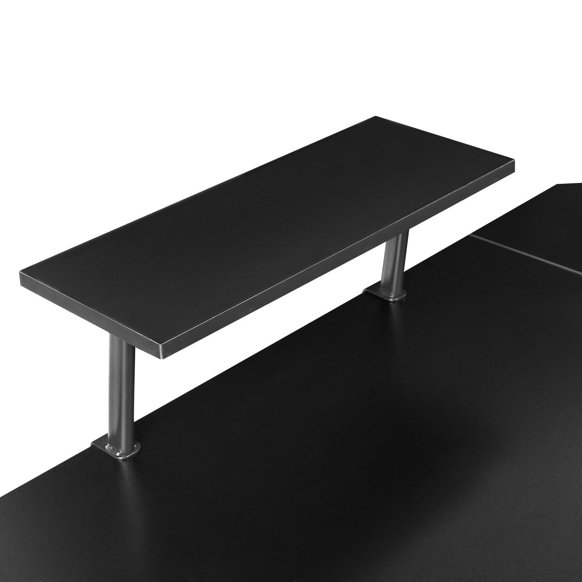 ECKSCHREIBTISCH Schwarz 180/140 cm mit Stauraum Tacony - Schwarz, Holzwerkstoff (140/180/94cm) - Beliani