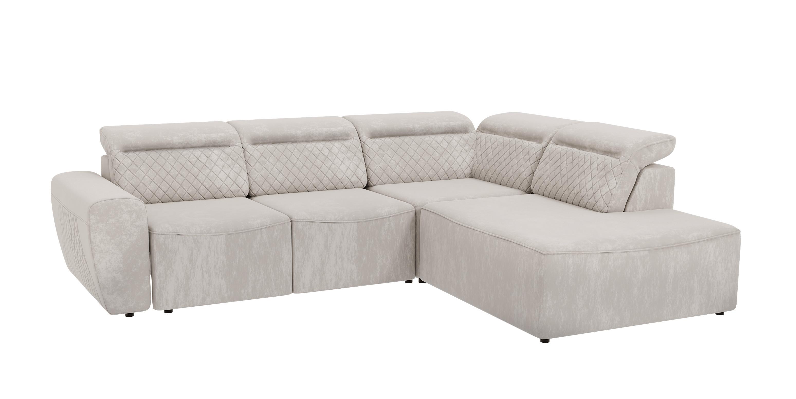 ECKSOFA Reid Beige Samt - Beige/Schwarz, Holz/Kunststoff (273/224cm) - S-Style Möbel