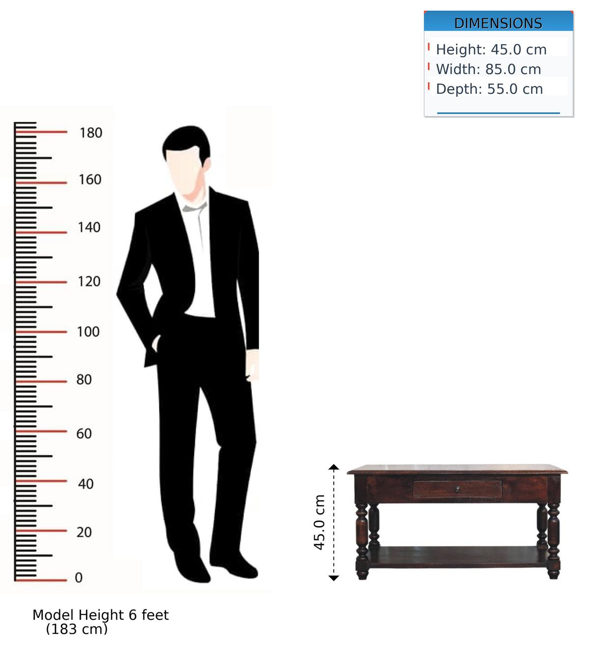 KONSOLENTISCH Rich-Cherry-Finish, 1 Schublade, 1 großes offenes Regal, Dunkelbraun - Dunkelbraun, Holz (85/55/45cm) - Artisan Furniture