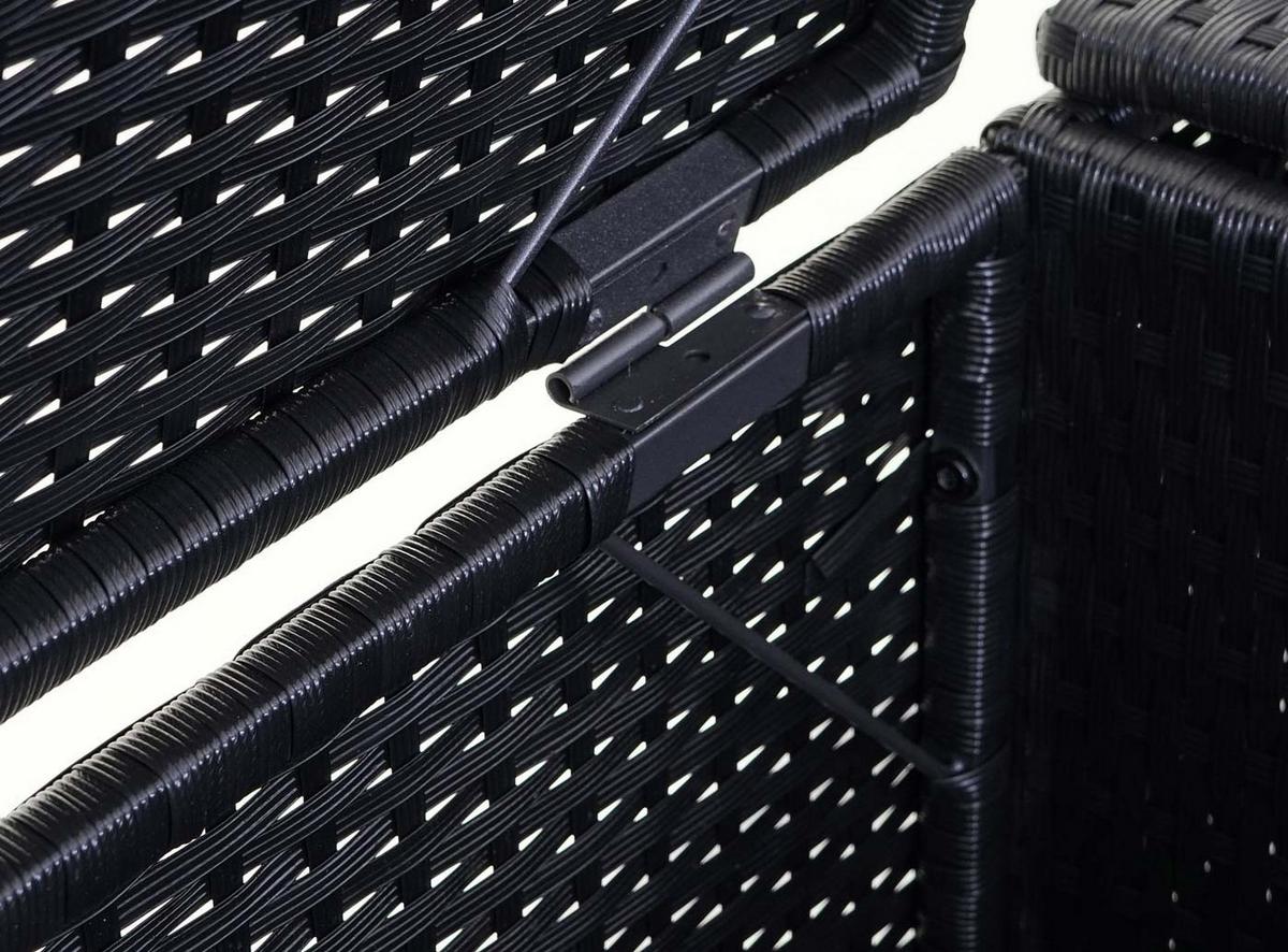 3ER-MÜLLTONNENVERKLEIDUNG Schwarz - Schwarz, Kunststoff (195/110/66cm) - MCW
