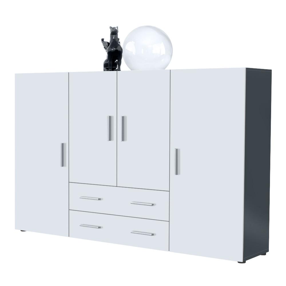 HIGHBOARD Nora Türen in Weiß matt - Weiß, Holzwerkstoff (166/106/35cm) - Vladon