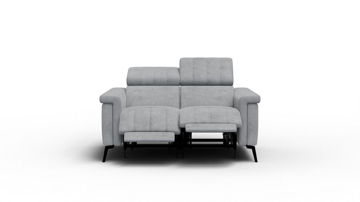 RELAXSOFA NORDEL 2-Sitzer, grau - Schwarz/Grau, Holz/Textil (150/80/105cm) - Wozimo