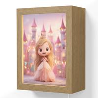 WANDLEUCHTE Prinzessin - Rosa - Schloss 15x20 cm - Rosa, Holzwerkstoff (15/20/8cm) - OnlyWow