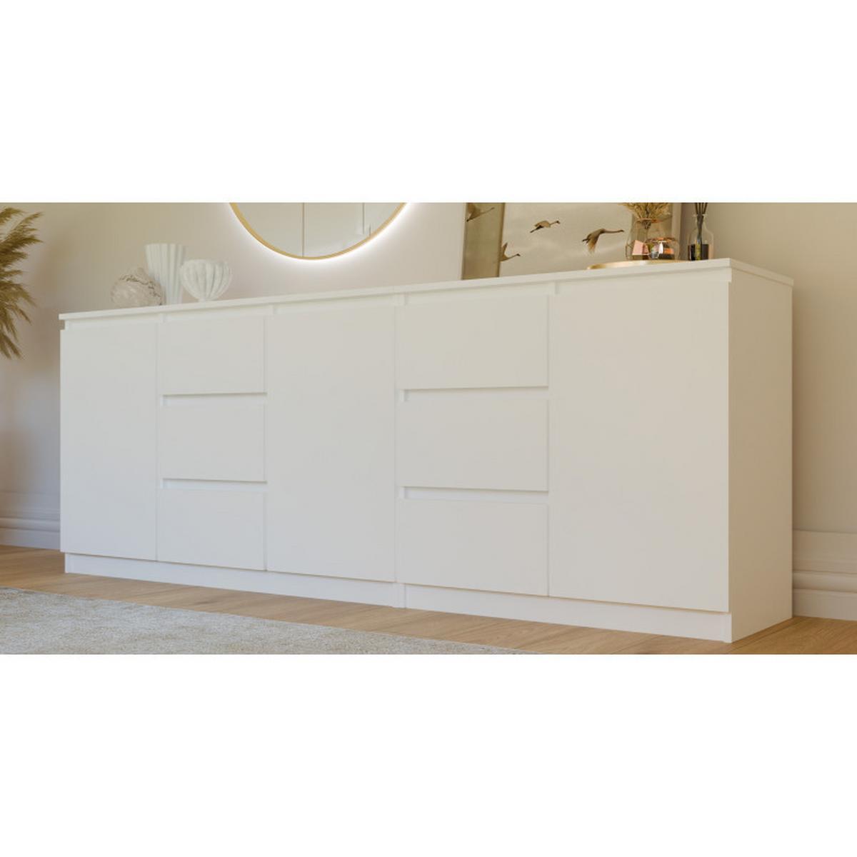 KOMMODE Weiß 200/75/40 - Weiß, Holzwerkstoff (200/75/40cm) - RAUMHIRSCH FURNITURE
