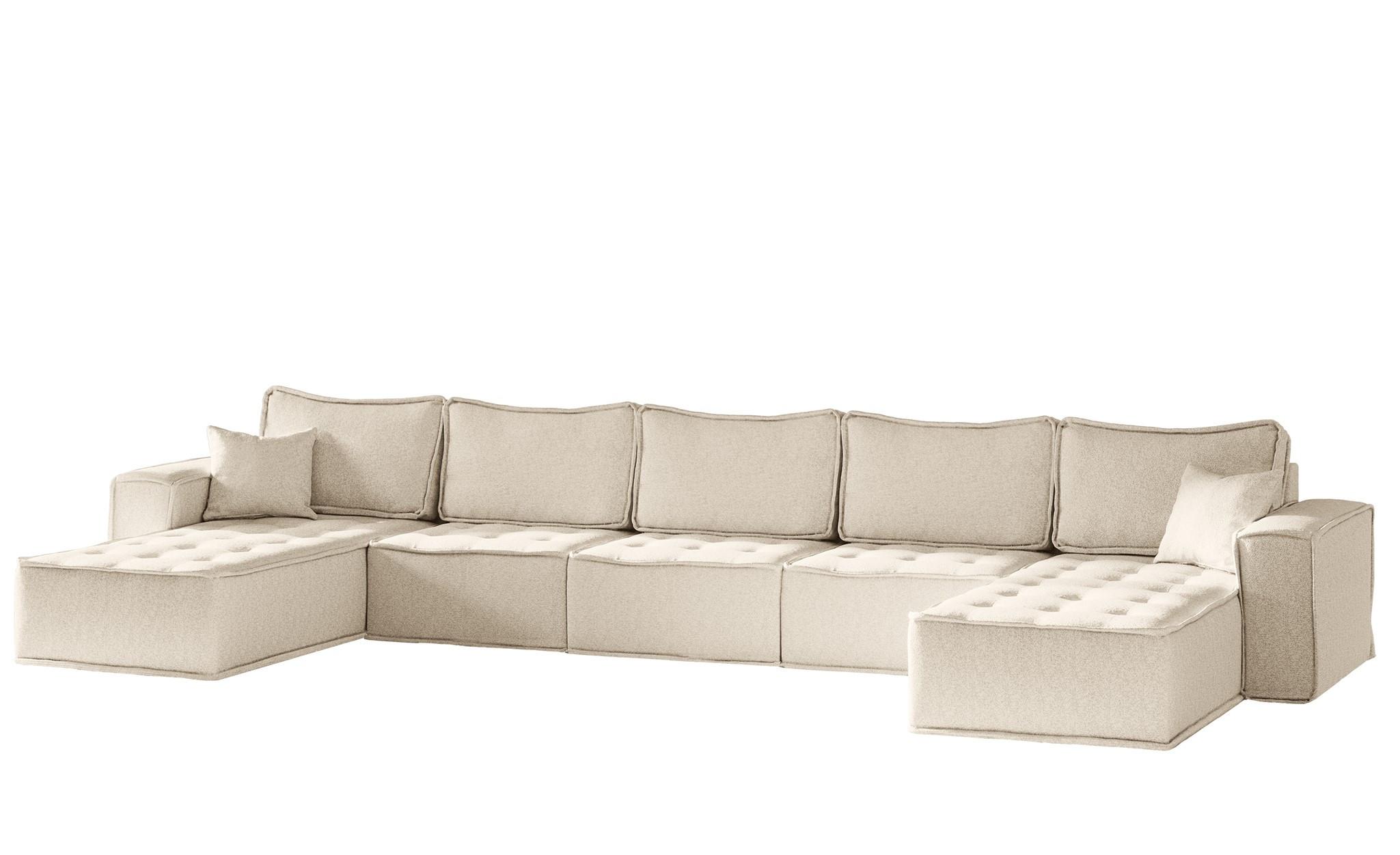 WOHNLANDSCHAFT Sande In Alpine - Beige, Holzwerkstoff/Textil (452/85/192cm) - Fun Möbel