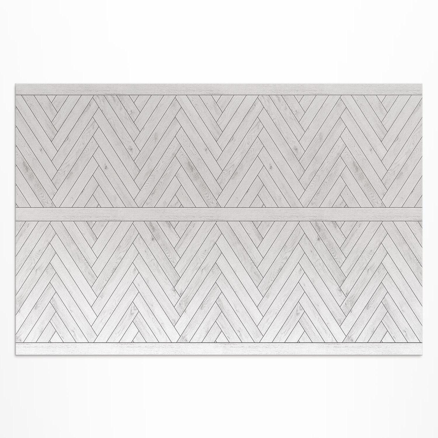 TEPPICH 60x90 cm Fischgrät Holzoptik - Zinkfarben, Kunststoff (60/90cm) - Wallfluent