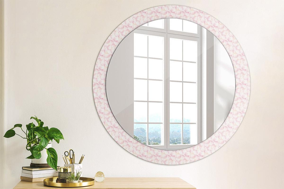 SPIEGEL Rund Ø 80 cm mit Aufdruck - Pink, Glas (80/80/0.4cm) - Wallfluent