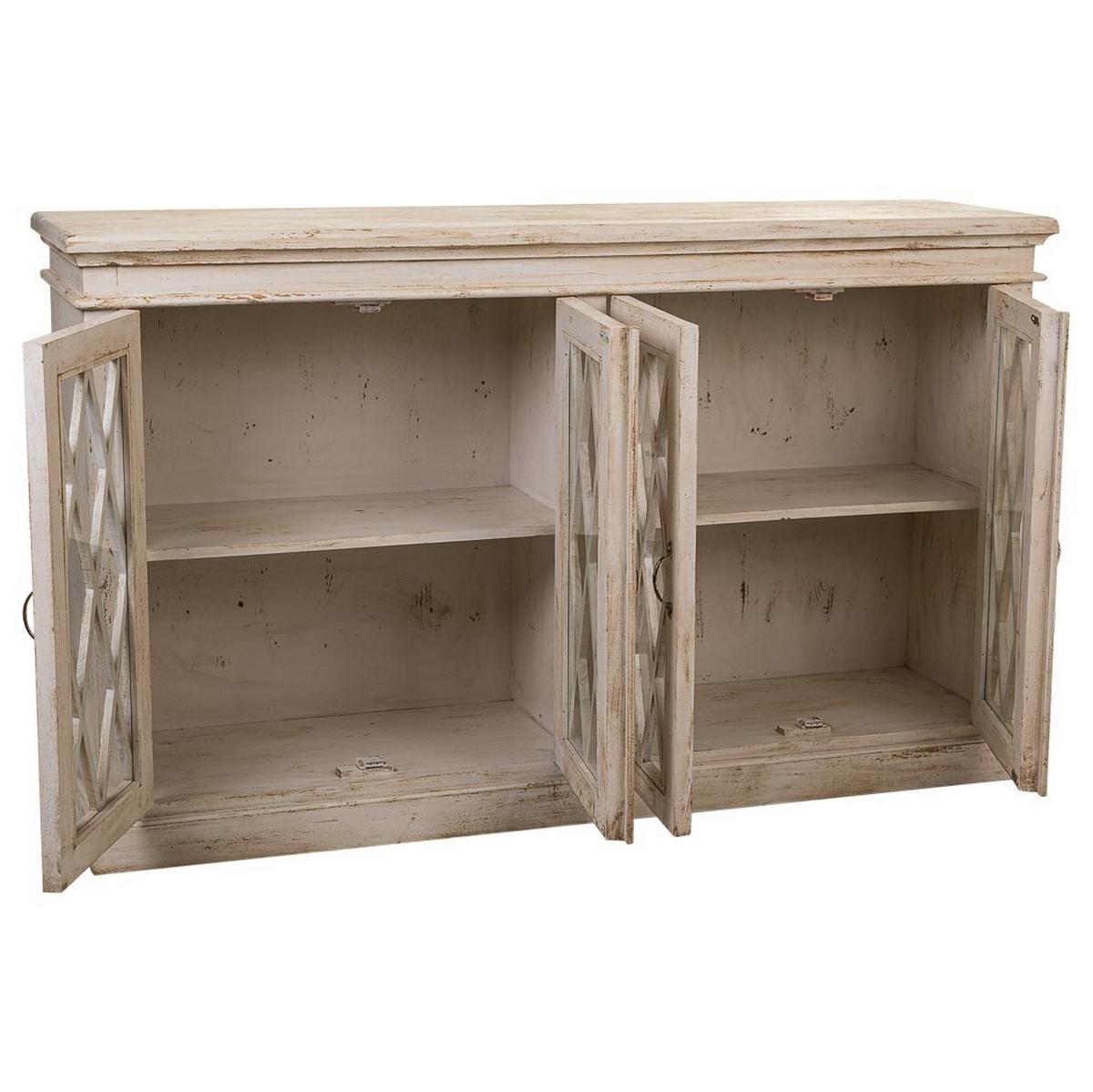SIDEBOARD aus Holz und Glas 170x40x100 cm - Weiß, Holz (170/100/40cm) - Wanderlust