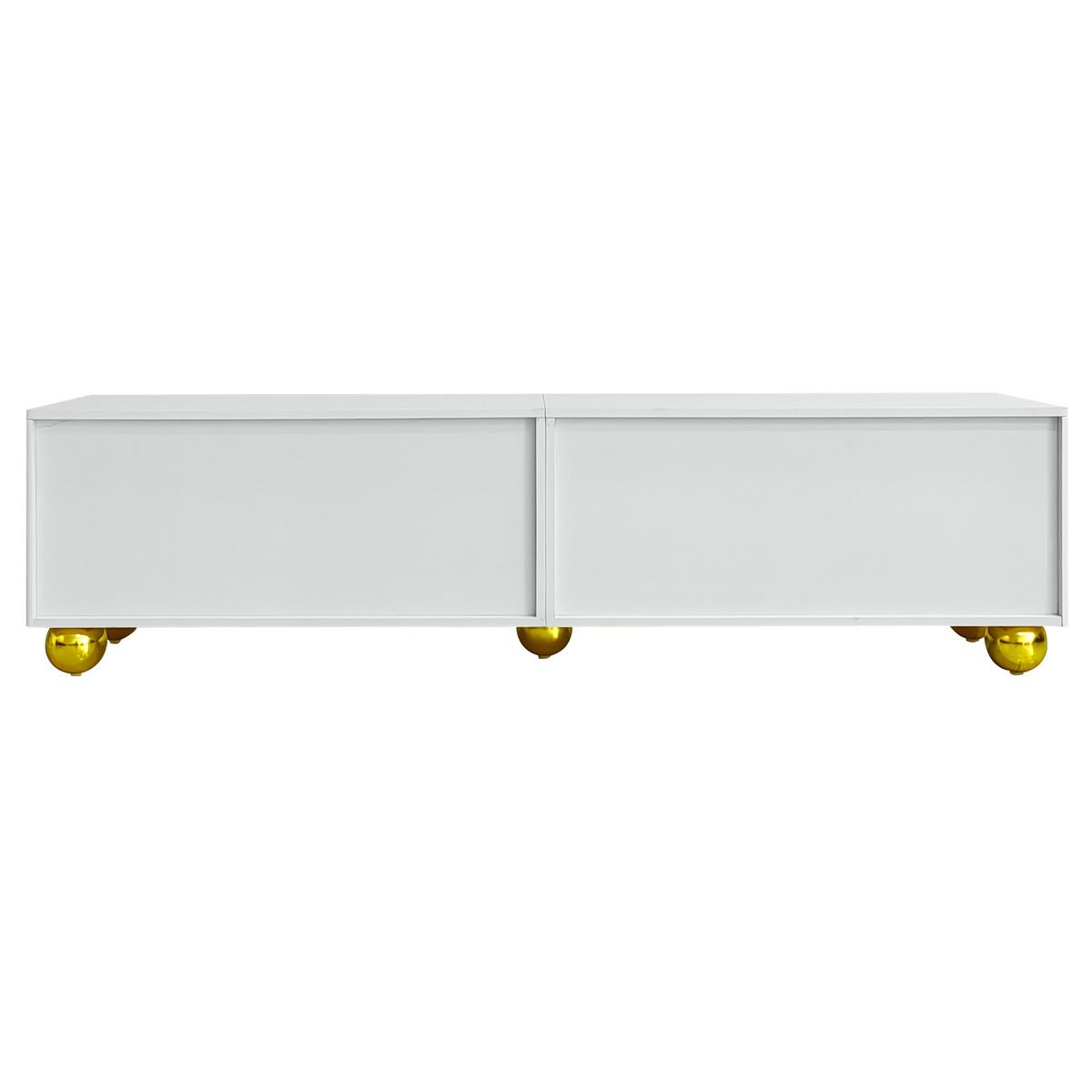 TV-SCHRANK 150 cm 2 Schubladen, 1 Schrank, Holzfarbe & Schwarz Für 60-Zoll Fernseher, Lowboard mit Kabelmanagement - Walnussfarben, Holzwerkstoff (150/44/38cm) - Urban Meuble