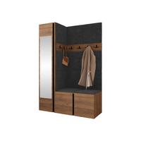 GARDEROBEN-SET Orion X - Anthrazit/Nussbaumfarben, Holzwerkstoff/Kunststoff (124/186/46cm) - MIRJAN24