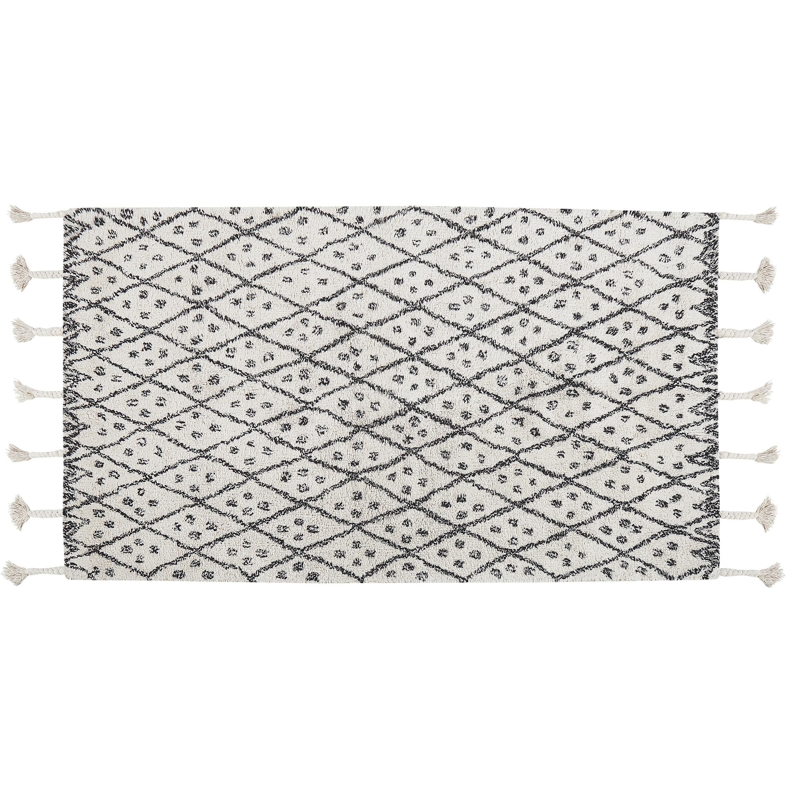 KURZFLOR-TEPPICH Agadir 150/80 cm - Weiß, Textil (80/150cm) - Beliani