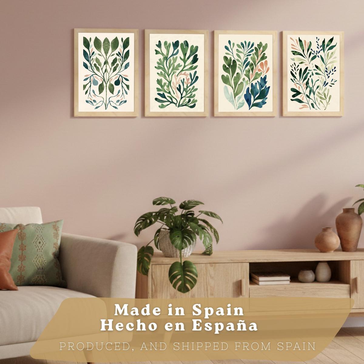 POSTER 2er-Set Wandbilder Matisse Blumen modern Wohnzimmer Deko, Schlafzimmer, Küche, Badezimmer Rahmenlos A4 - Beige, Papier (29.7/1/21cm) - Nacnic