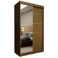 SCHWEBETÜRENSCHRANK MIRELLA 120/216/61 cm 2-türig mit Spiegel Eiche Artisan - Eiche Artisan, Holzwerkstoff (120/216/61cm) - MASSENO