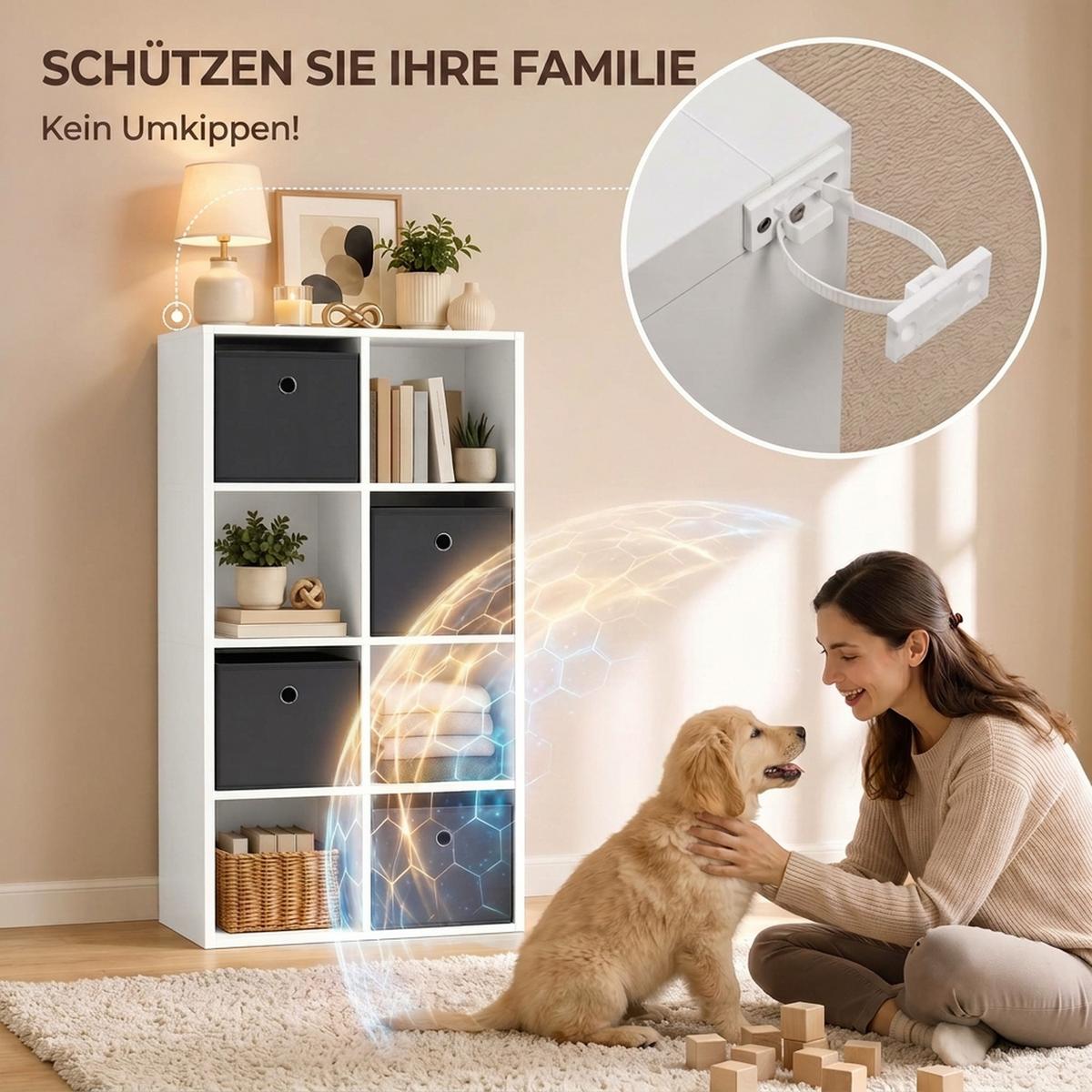 BÜCHERREGAL Spanplatte Weiß - Weiß, Holzwerkstoff (30/53.7/105.9cm) - HOMCOM