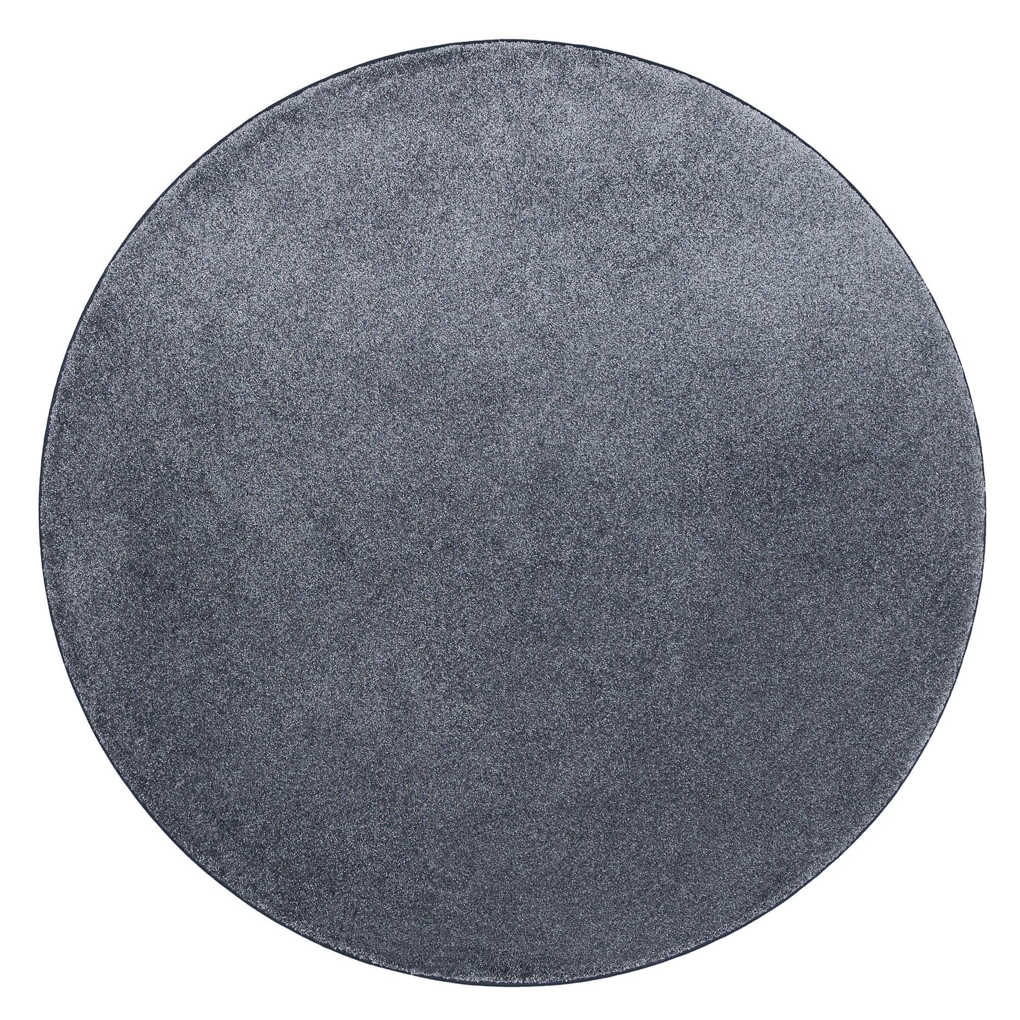 HOCHFLOR LUXUS VELOURS TEPPICH TOUCH RUND - Anthrazit, Textil (100/100cm) - Snapstyle