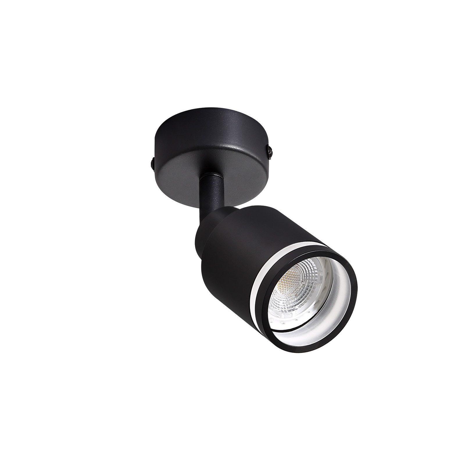DECKENSTRAHLER Lauterberg 1-flammig 6/6/15.7 cm - Schwarz, Metall (6/6/15.7cm) - Nettlife