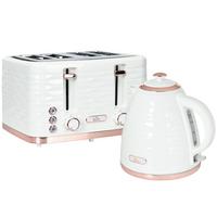 WASSERKOCHER-TOASTER-SET mit 1,7 L Wasserkocher 4 Scheiben-Toaster Cremeweiß - Creme, Kunststoff (19.5/23.2/24.1cm) - HOMCOM