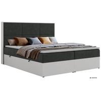 BOXBETT DELVIT 140/200 - Dunkelgrau Stukture - Topper Visco - H3 - Dunkelgrau/Schwarz, Kunststoff/Textil (140/200cm) - MKS