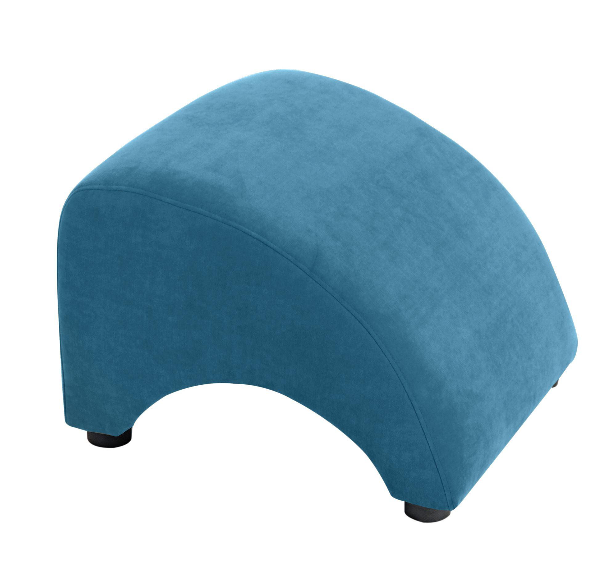 POLSTERHOCKER Kajsa Velourstoff petrol - Petrol, Kunststoff (52/37/54cm) - 58aufmkessel