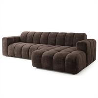 ECKSOFA SETIA LM R-S Braun Chenille - Braun, Holzwerkstoff (304/165cm) - MASSENO
