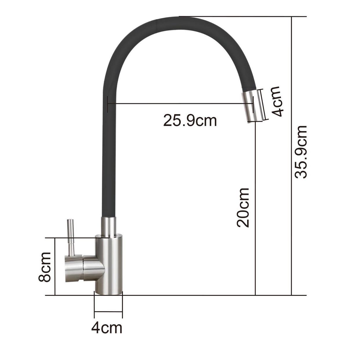 KÜCHENARMATUR SABINE 27/6/38 cm - Schwarz, Metall (6/38/27cm) - Nettlife