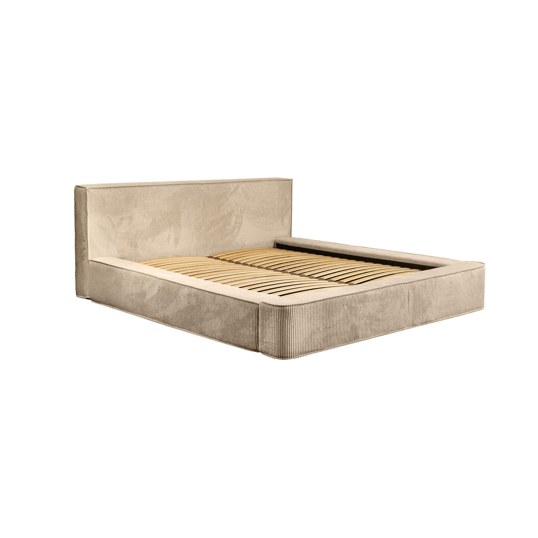 POLSTERBETT Modesto Stoff Lincoln - Beige, Holzwerkstoff/Textil (140/200cm) - Fun Möbel