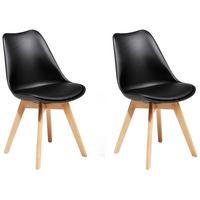 ESSZIMMERSTUHL 2er-Set Kunststoff Schwarz Dakota II - Schwarz, Holz/Kunststoff (47/84/43cm) - Beliani