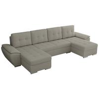 WOHNLANDSCHAFT UMBRIA U Hellgrau Boucle - Hellgrau/Grau, Textil/Metall (336/85/157cm) - MKS