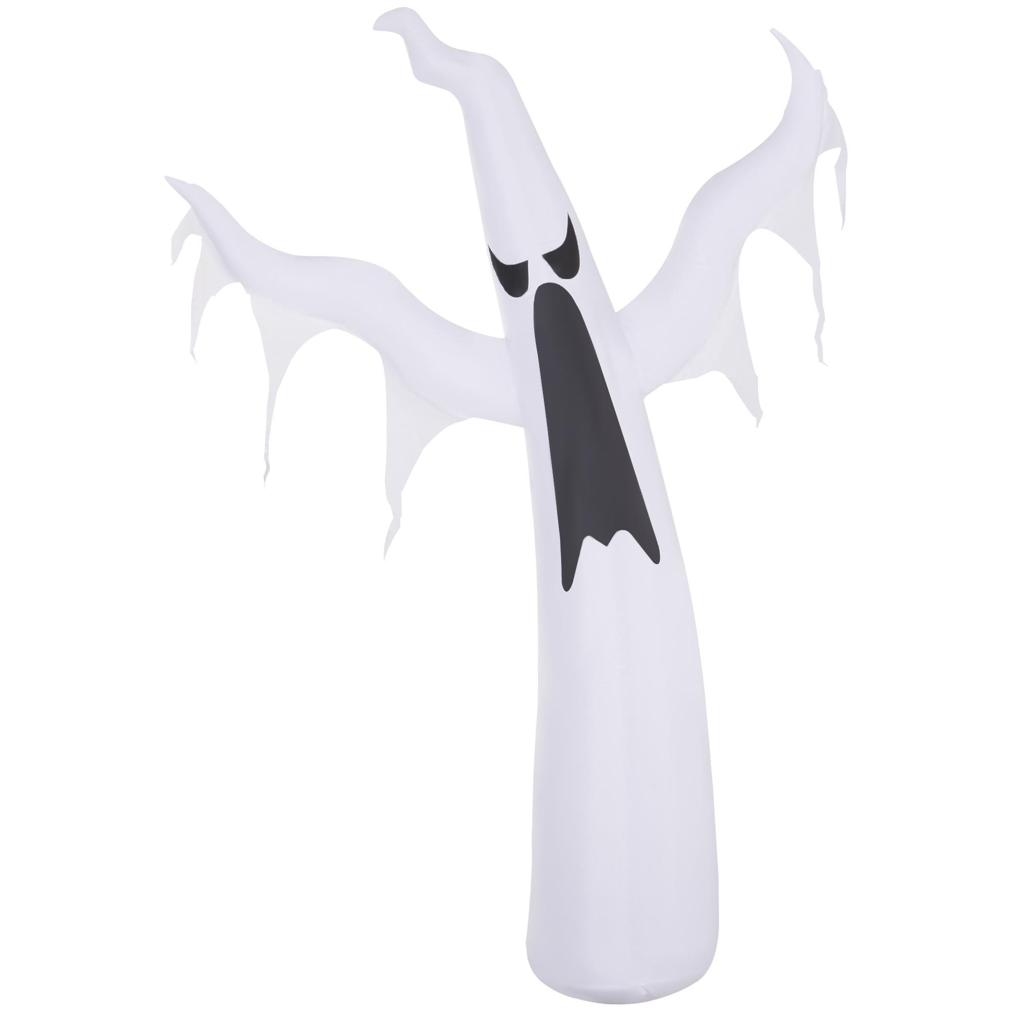 HALLOWEEN Dekoration Selbstaufblasendes Spuk Gespenst Geist LED Beleuchtet Weiß - Weiß, Kunststoff (30/180/130cm) - HOMCOM
