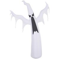 HALLOWEEN Dekoration Selbstaufblasendes Spuk Gespenst Geist LED Beleuchtet Weiß - Weiß, Kunststoff (30/180/130cm) - HOMCOM