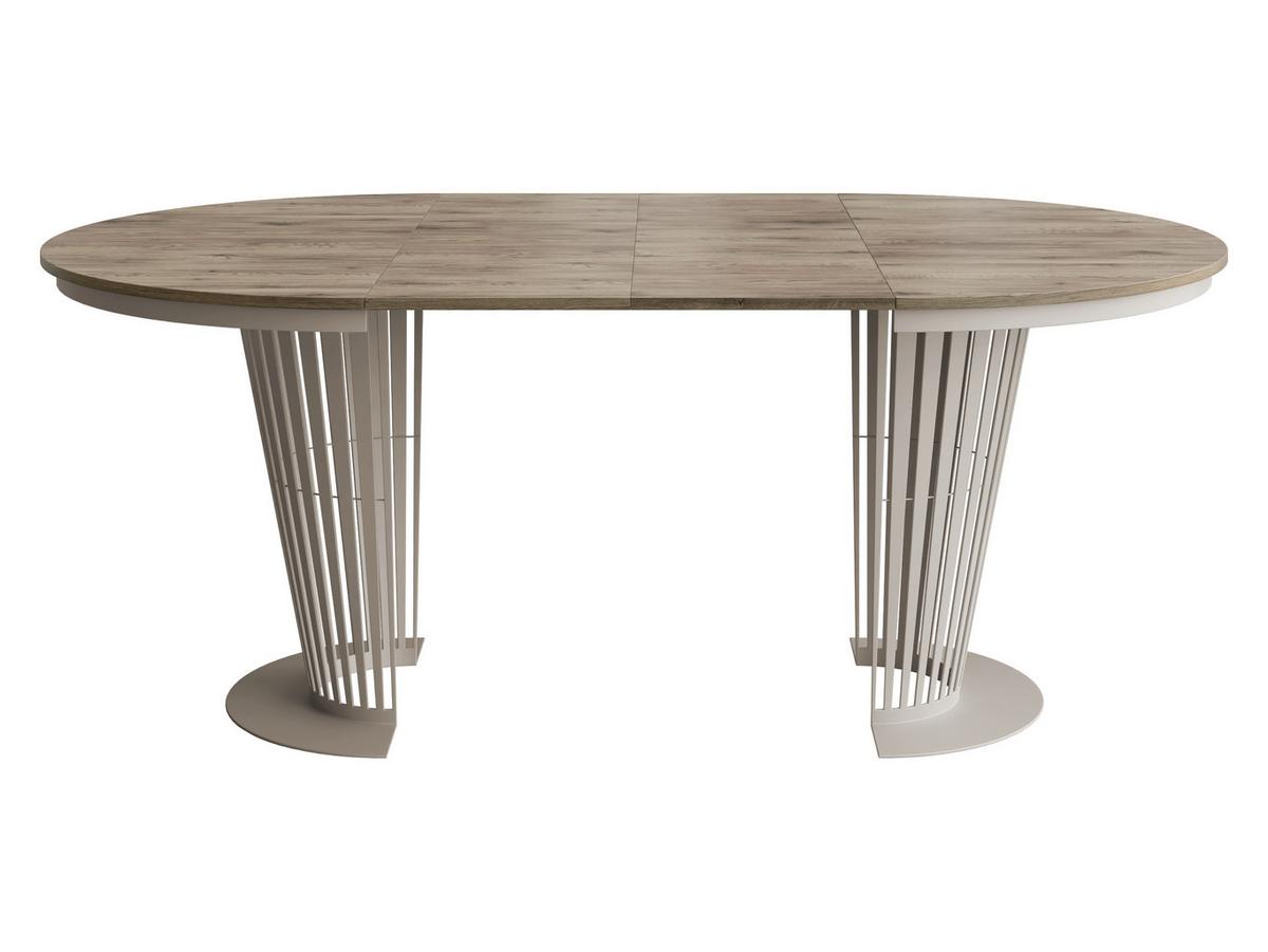 ESSTISCH Elantra Cashmere 120 - Kaschmir/Eichefarben, Holzwerkstoff/Metall (120/120/76cm) - MIRJAN24