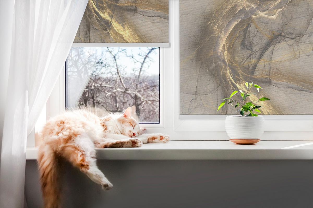 INNENROLLO - Fensterrollo - Rollo - 90x140 cm - Dekoratives Rohmaterial - Beige, Kunststoff (90/140/0.5cm) - TULUP