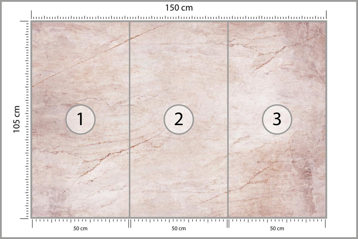 FOTOTAPETE für Wohnzimmer Beton Abstraktion 150x105 - Rosa, Papier (150/105cm) - Muralo