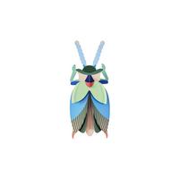 WANDDEKO Azurflügel-Käfer 6.5/29 cm - Multicolor, Wellpappe (6.5/29/12cm) - Studio Roof