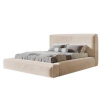 BETT 180x200 - Polsterbett mit Bettkasten und Metallrahmen - Modern Bett - Eleganter Amor-Velvet-Stoff - Kollektion Luna Maxi - Beige - Beige, Holz/Textil (180/200cm) - Alpi-Möbel