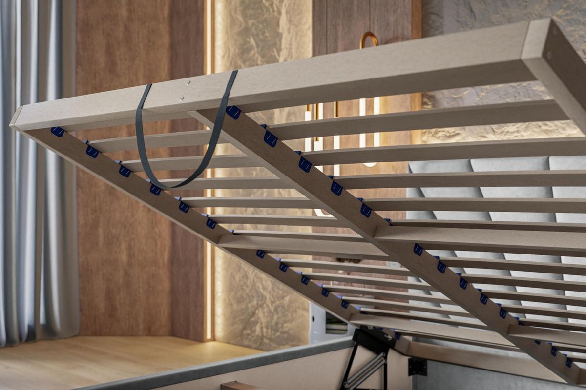 BETT 160x200 - Polsterbett mit Bettkasten und Holzrahmen - Modern Betten - Weicher Jasminstoff - Kollektion Denver, grau - Grau, Holz/Textil (160/200cm) - Alpi-Möbel