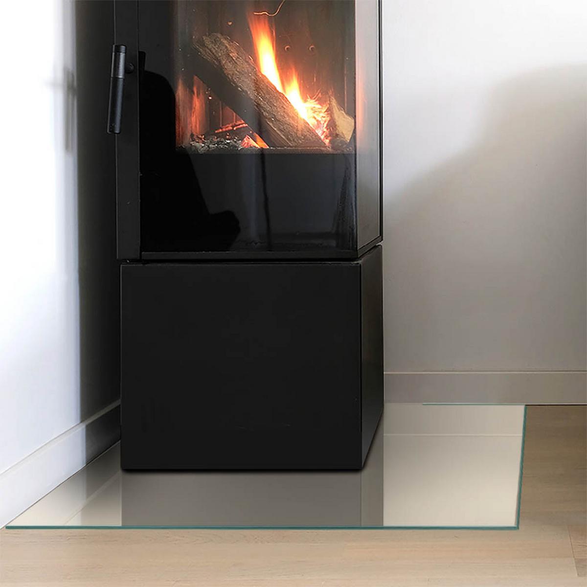 GLASPLATTE für Kamin 60x60 cm - Gelb, Glas (60/60/0.4cm) - TULUP