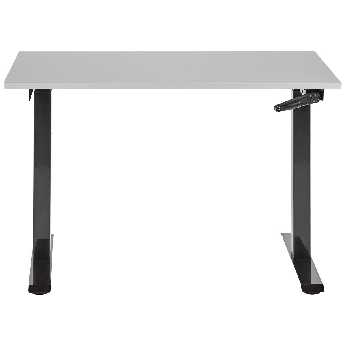 SCHREIBTISCH grauschwarz 120/72 cm manuell höhenverstellbar Destin III - Schwarz/Grau, Holz (72/120/74cm) - Beliani