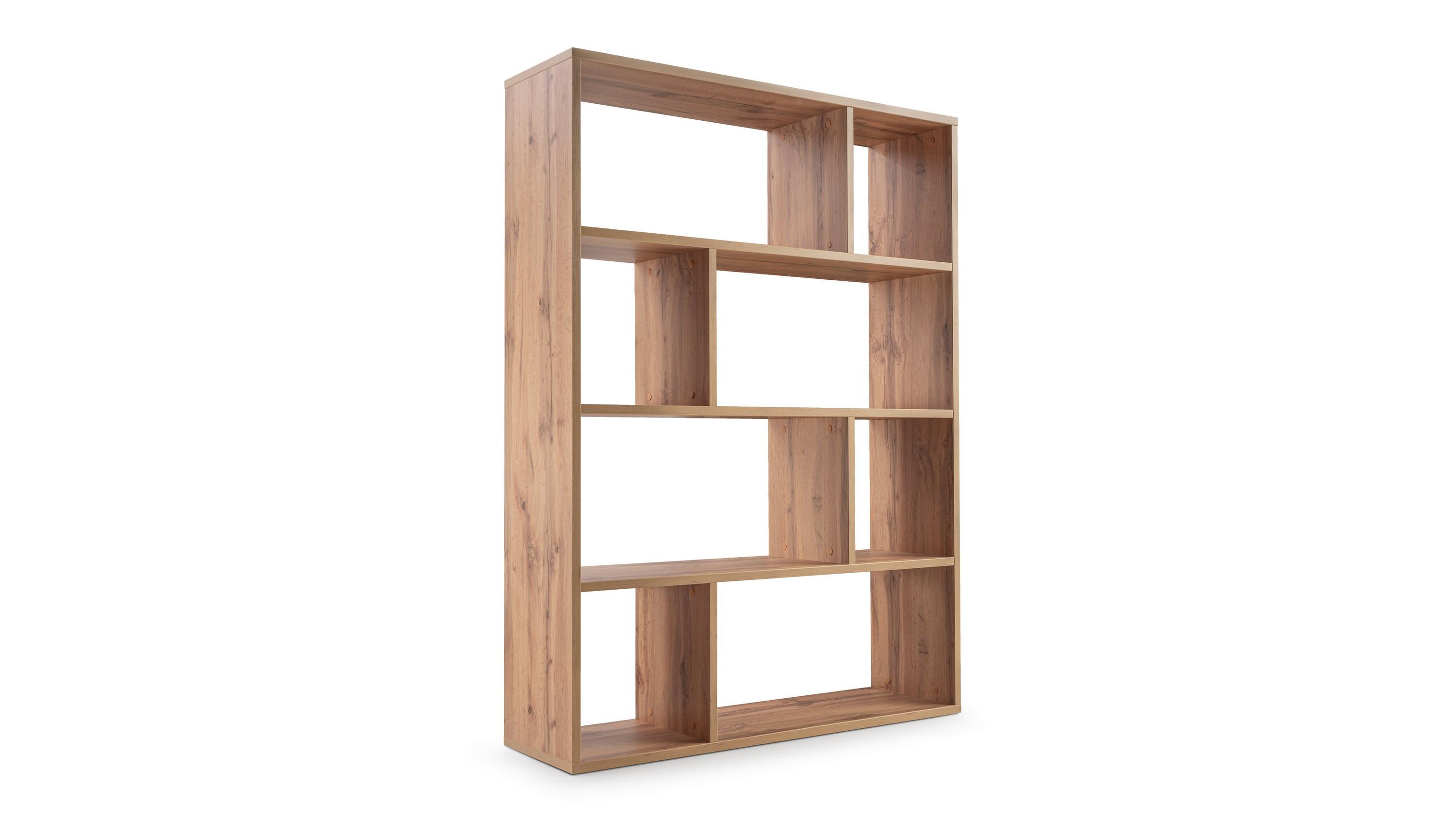 BÜCHERREGALE MOSAICO 116,5 / 159 / 34 cm Eichefarben - Eichefarben, Holzwerkstoff (116.5/159/34cm) - MASSENO