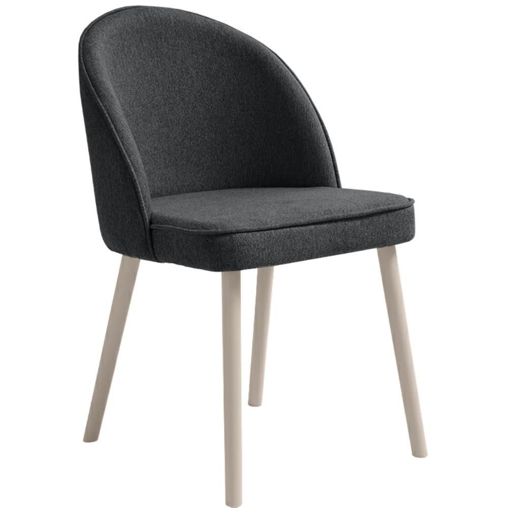 STUHL Luna, Polsterstuhl für das Esszimmer mit kaschmirfarbenen Holzbeinen, Dunkelgrau - Kaschmir/Dunkelgrau, Holz (51/87/46cm) - Beautysofa