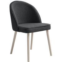 STUHL Luna, Polsterstuhl für das Esszimmer mit kaschmirfarbenen Holzbeinen, Dunkelgrau - Kaschmir/Dunkelgrau, Holz (51/87/46cm) - Beautysofa