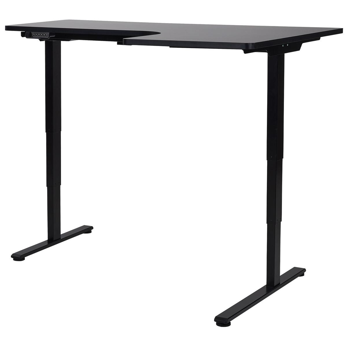 SCHREIBTISCH 160x60 cm elektrisch Schwarz Destines - Schwarz, Holzwerkstoff (109/160/60cm) - Beliani