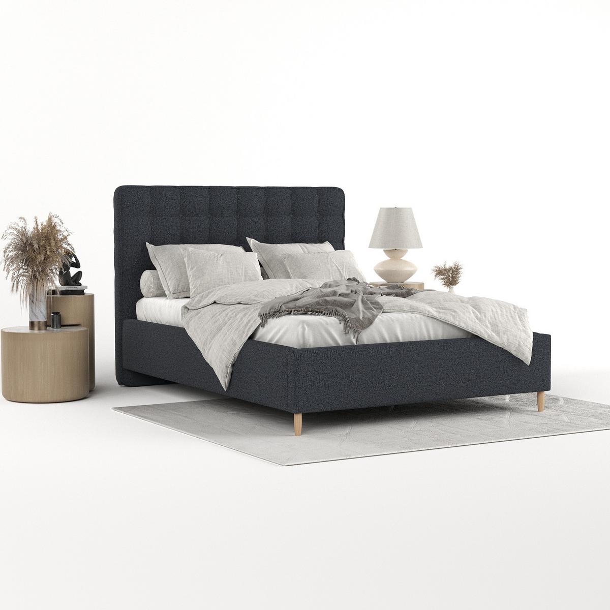 POLSTERBETT Paloma 160/200 cm Anthrazit im Riva Stoff - Anthrazit/Naturfarben, Holz/Holzwerkstoff (160/200cm) - AltaBeds